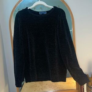 Karen Scott cozy oversized-fit black sweater